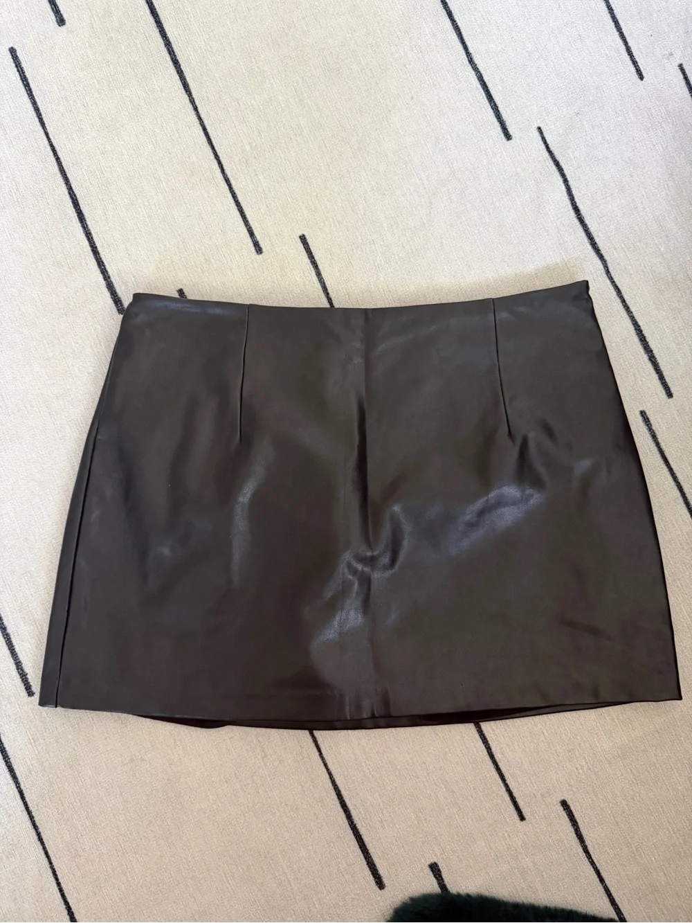 Abercrombie Black Faux Leather Mini Skort